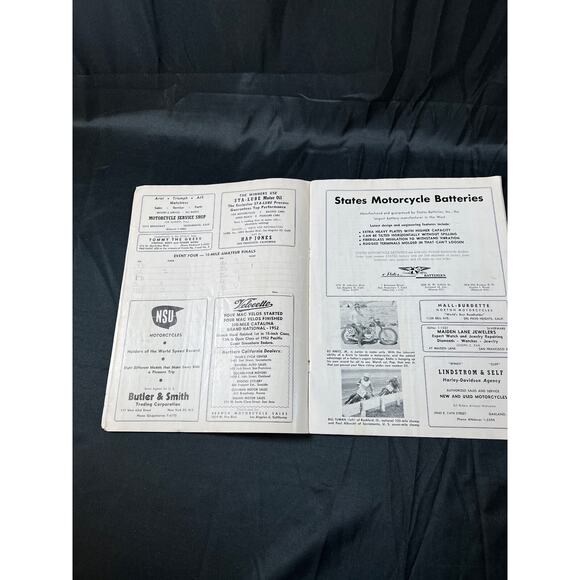 NATIONAL CHAMPIONSHIP MOTORCYCLE RACES SAN MATEO CALIFORNIA 1952 VINTAGE BOOK - Picture 6 of 12